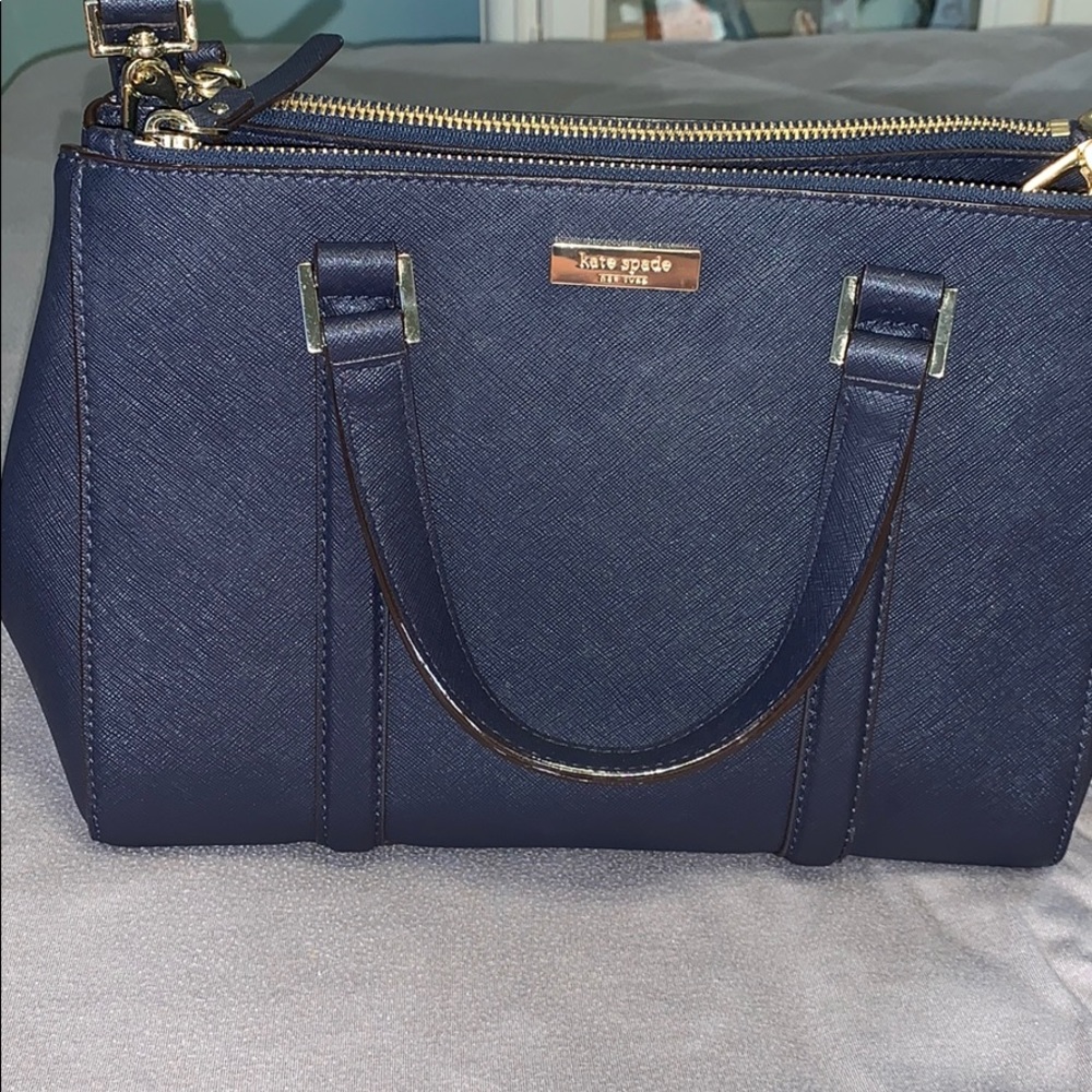 Kate spade navy blue purse with matching wallet